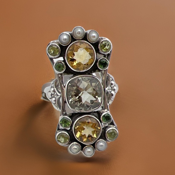 🌟NICKY BUTLER One Of A Kind 925 Sterling Silver Prasiolite Citrine Ring … - Picture 11 of 12